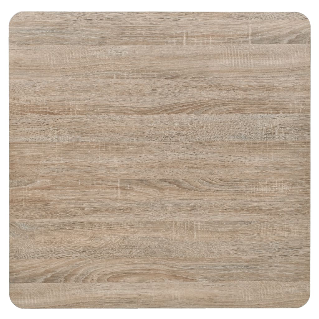 vidaXL Masă bistro, MDF și oțel, pătrată, 80x80x75 cm, culoare stejar vidaXL Masă bistro, MDF și oțel, pătrată, 80x80x75 cm, culoare stejar