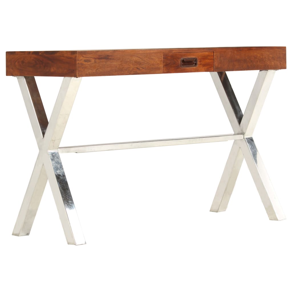 vidaXL Birou, lemn masiv de acacia cu finisaj tip miere, 110x50x76 cm