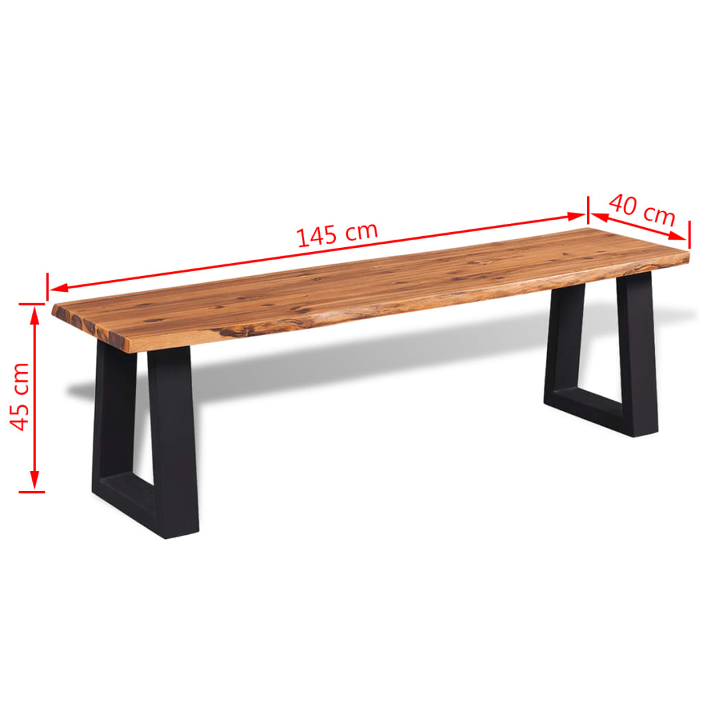 vidaXL Bancă din lemn masiv de salcâm 145 cm