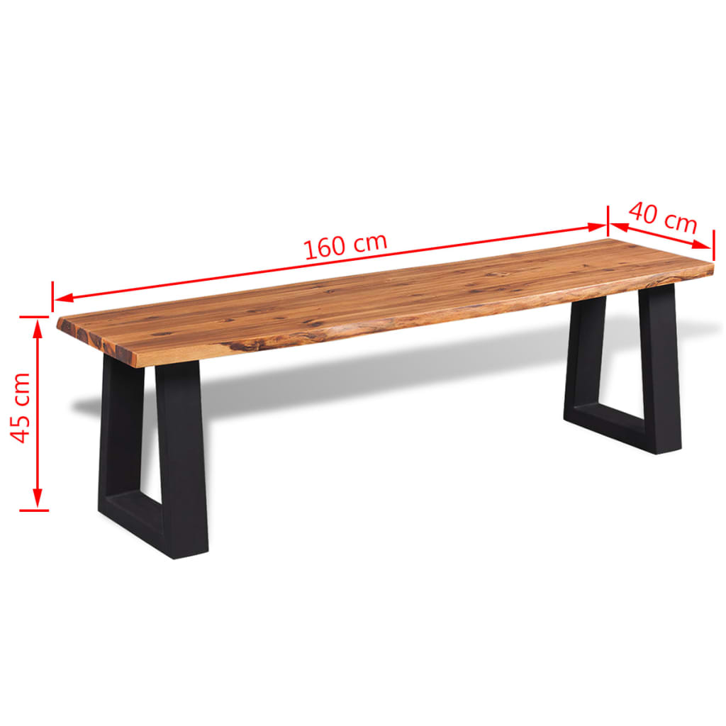 vidaXL Bancă din lemn masiv de acacia, 160 cm