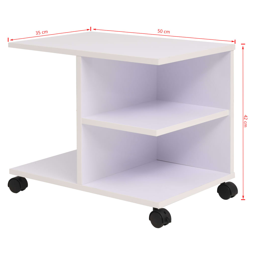 vidaXL Raft rulant, 50 x 35 x 42 cm, alb vidaXL Raft rulant, 50 x 35 x 42 cm, alb