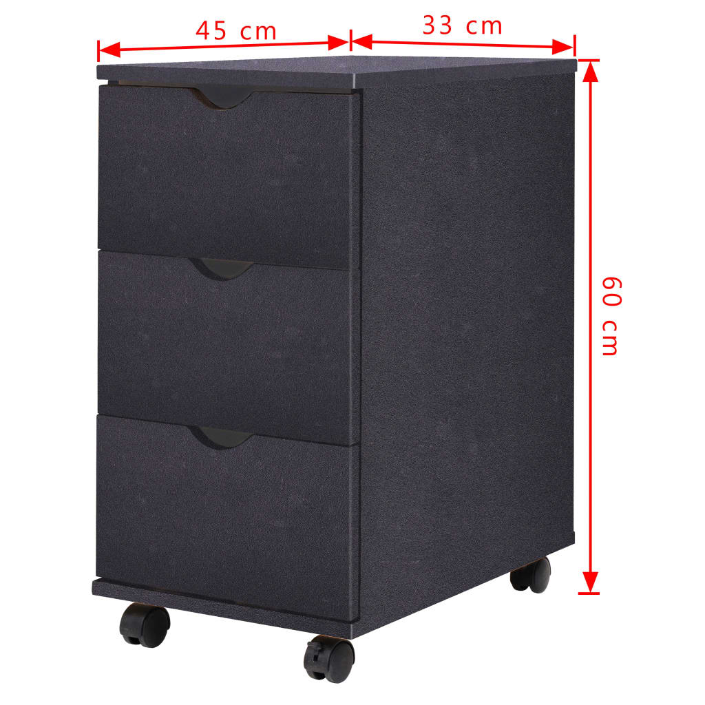 vidaXL Dulap cu sertare, 33 x 45 x 60 cm, negru