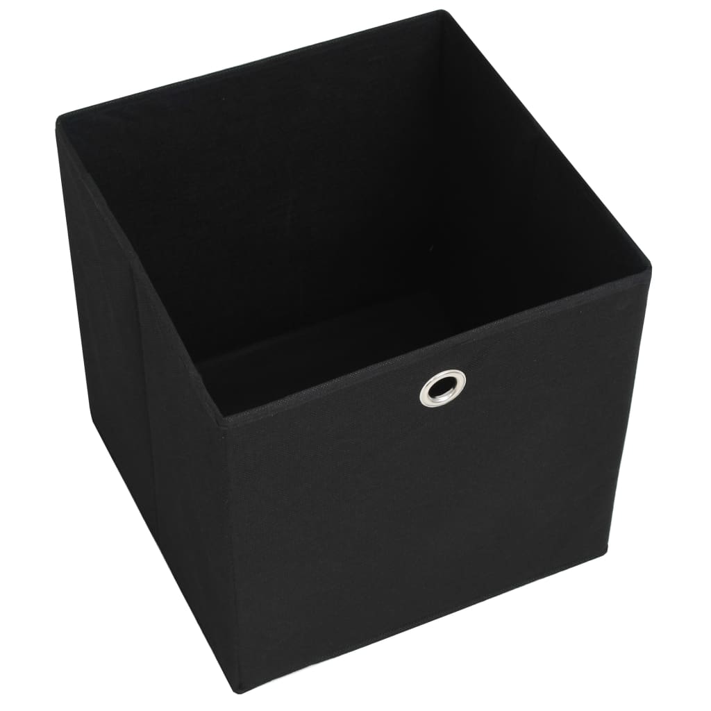 vidaXL Cutii de depozitare, 10 buc. negru 32x32x32 cm material nețesut vidaXL Cutii de depozitare, 10 buc. negru 32x32x32 cm material nețesut