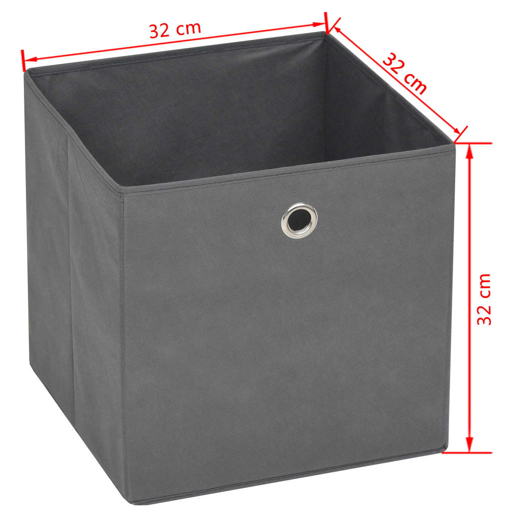 vidaXL Cutii de depozitare, 4 buc, material nețesut, 32x32x32 cm, Gri vidaXL Cutii de depozitare, 4 buc, material nețesut, 32x32x32 cm, Gri