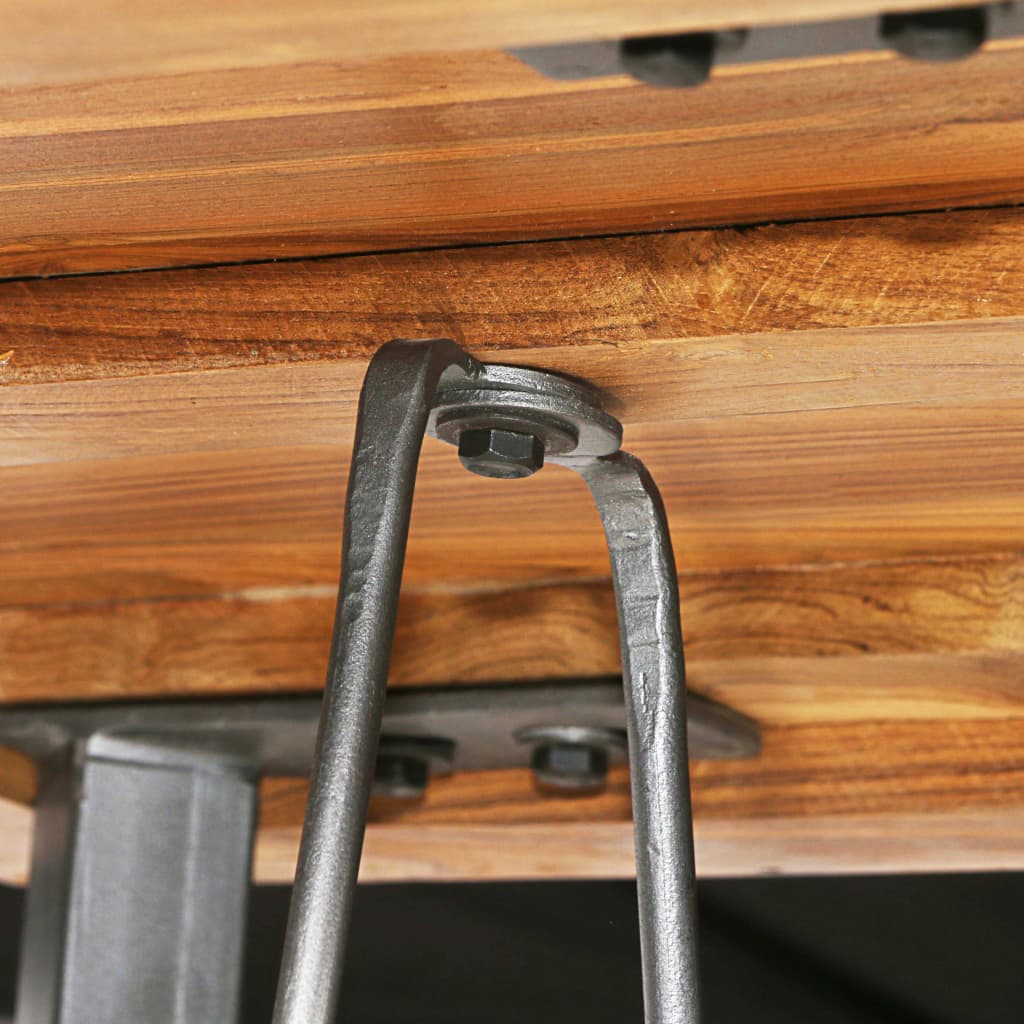 vidaXL Masă de bar, lemn masiv de tec reciclat, 60 x 60 x 107 cm