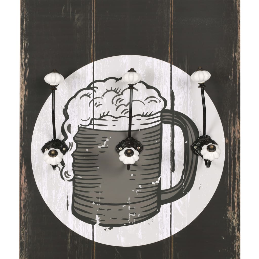 vidaXL Cuier de perete cu 6 cârlige, 120 x 40 cm vidaXL Cuier de perete cu 6 cârlige, 120 x 40 cm