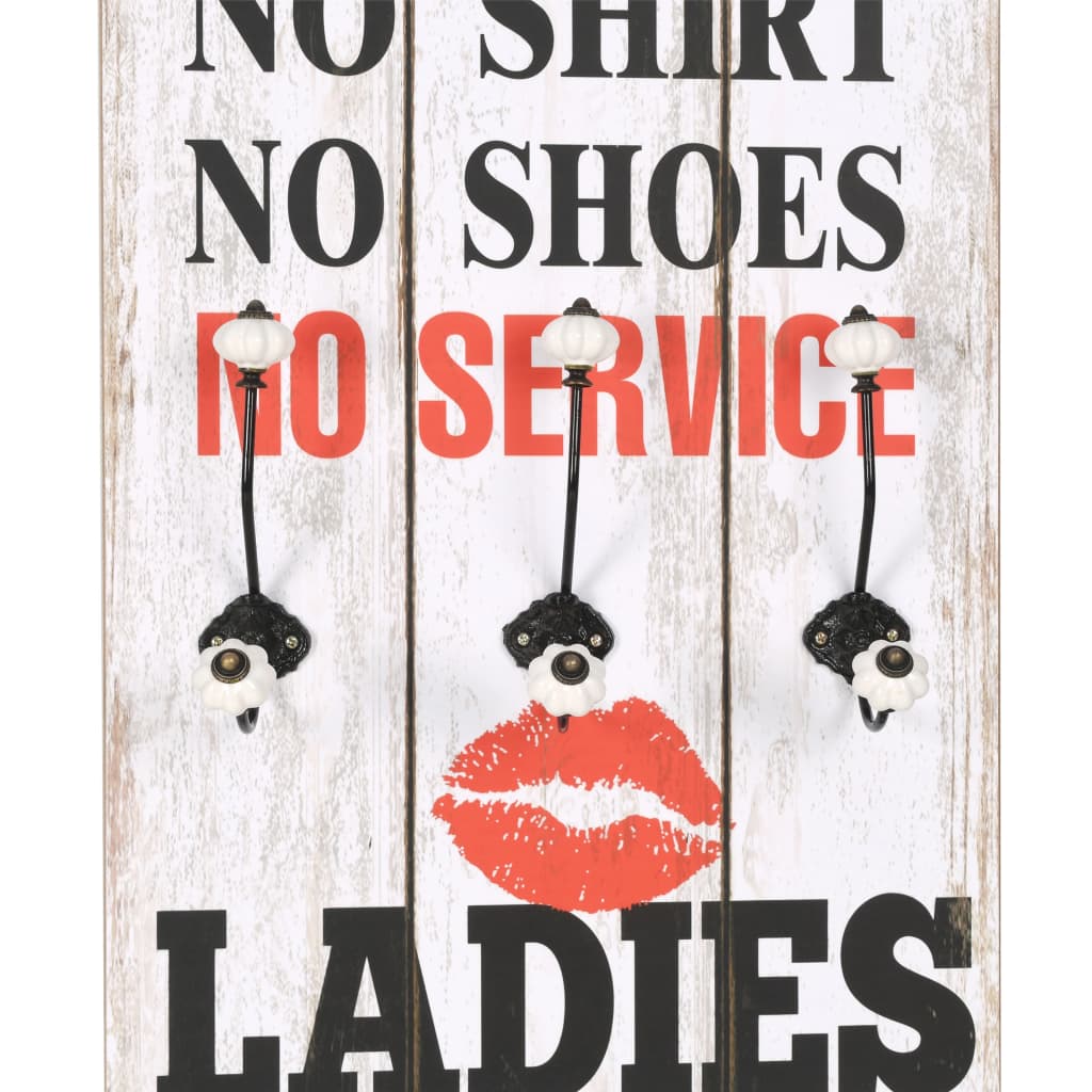 vidaXL Cuier de perete cu 6 cârlige MEN LADIES, 120 x 40 cm vidaXL Cuier de perete cu 6 cârlige MEN LADIES, 120 x 40 cm