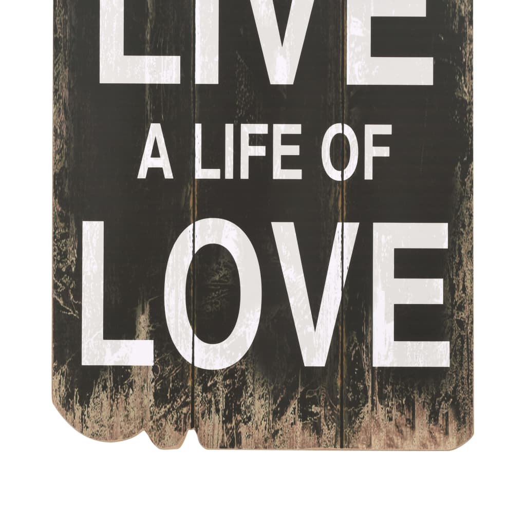 vidaXL Cuier de perete cu 6 cârlige, 120 x 40 cm, LOVE LIFE vidaXL Cuier de perete cu 6 cârlige, 120 x 40 cm, LOVE LIFE