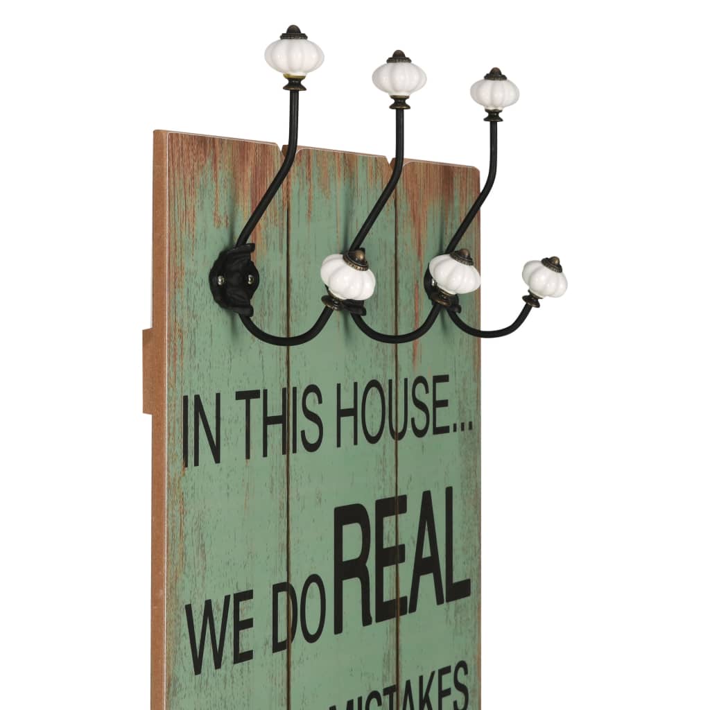 vidaXL Cuier de perete cu 6 cârlige, 120x40 cm, HAPPY LOVE vidaXL Cuier de perete cu 6 cârlige, 120x40 cm, HAPPY LOVE