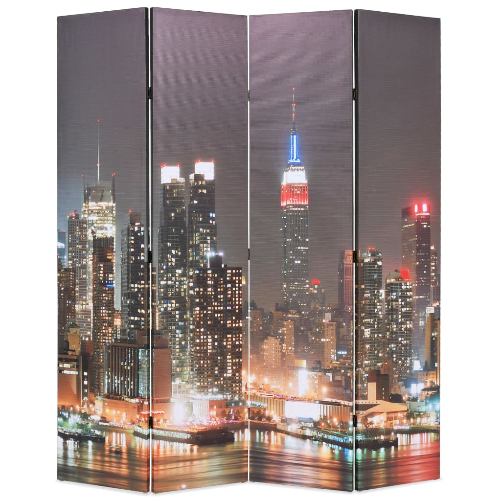 vidaXL Paravan cameră pliabil 160 x 170 cm, New York pe timp de noapte vidaXL Paravan cameră pliabil 160 x 170 cm, New York pe timp de noapte