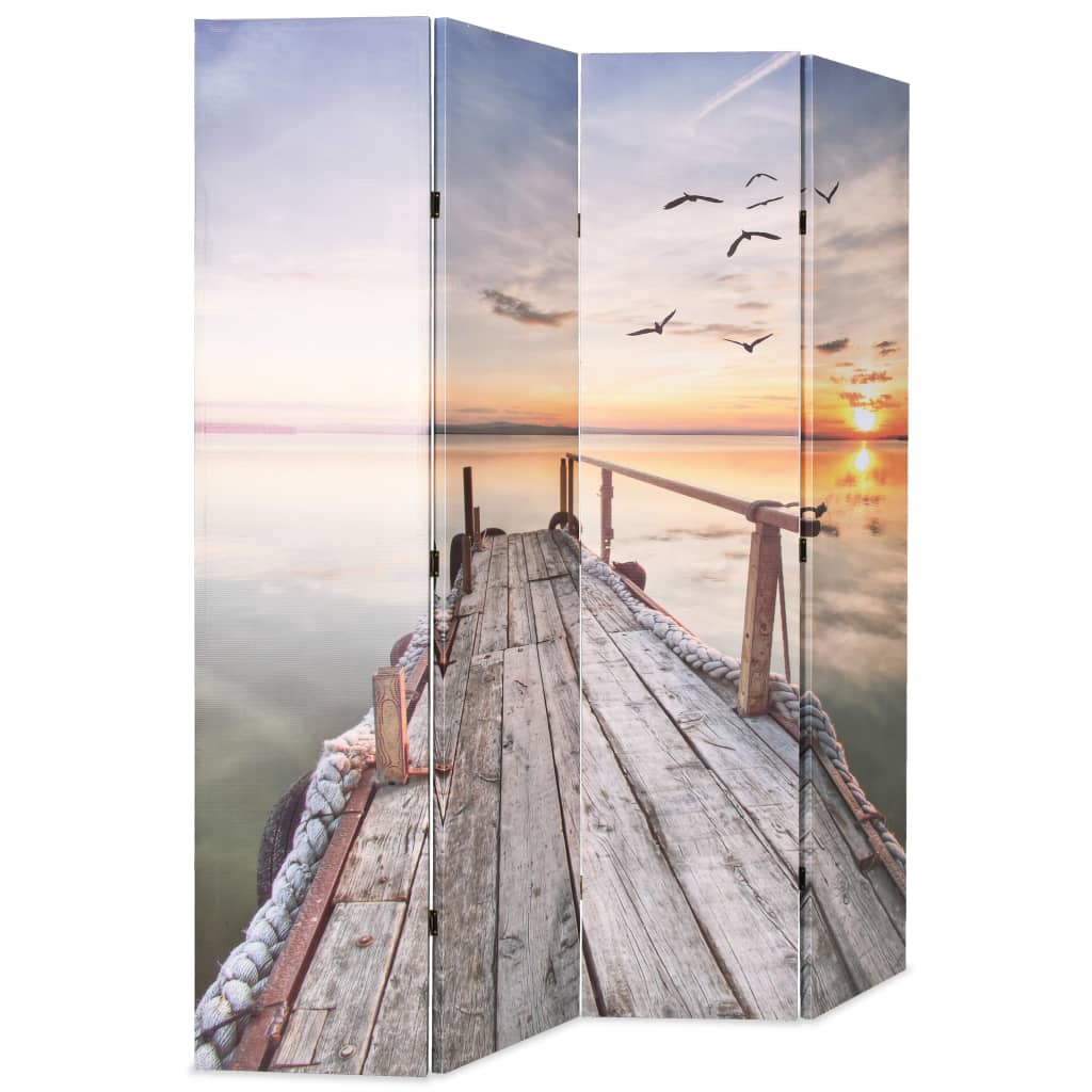 vidaXL Paravan de cameră pliabil, 160 x 170 cm, imprimeu lac vidaXL Paravan de cameră pliabil, 160 x 170 cm, imprimeu lac