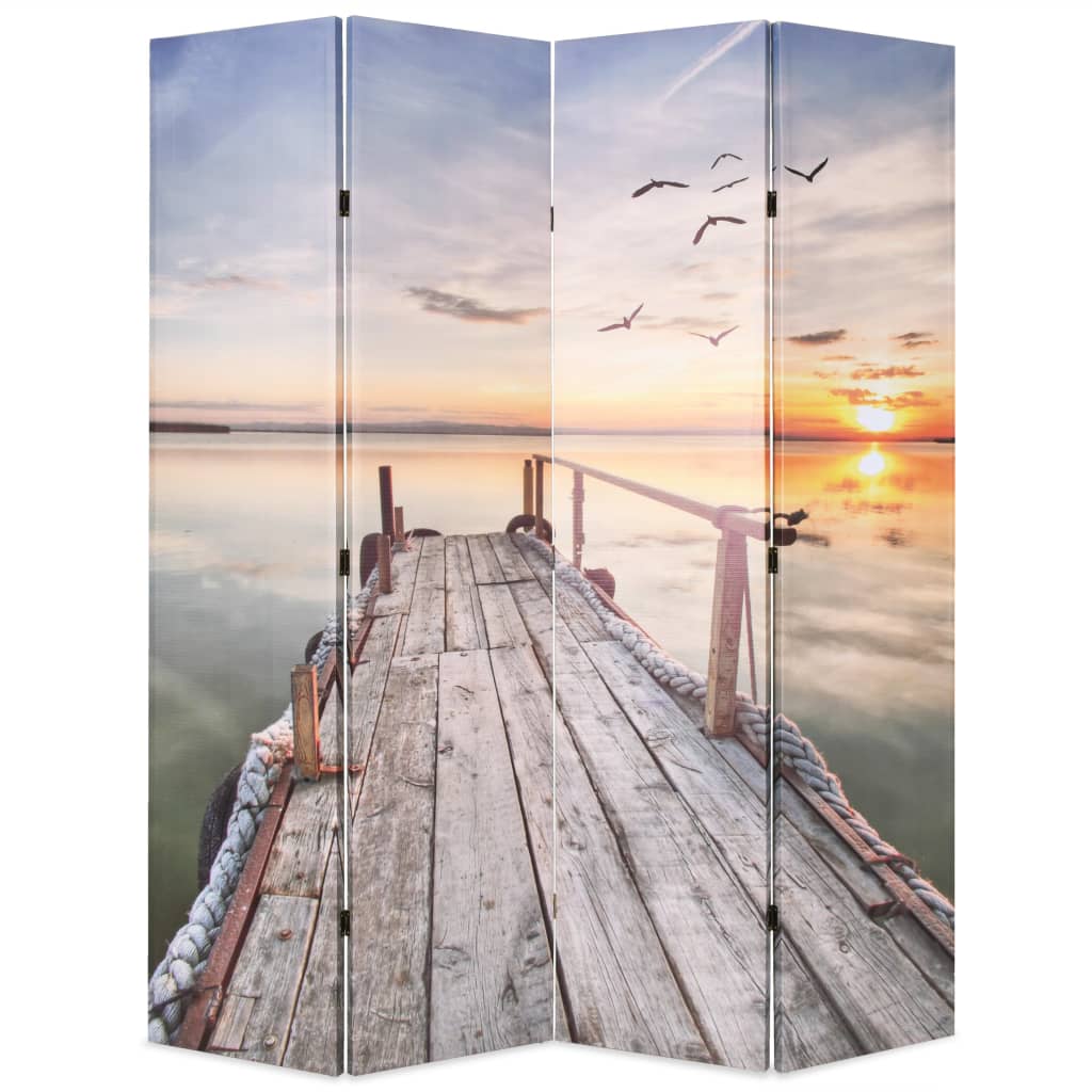 vidaXL Paravan de cameră pliabil, 160 x 170 cm, imprimeu lac vidaXL Paravan de cameră pliabil, 160 x 170 cm, imprimeu lac