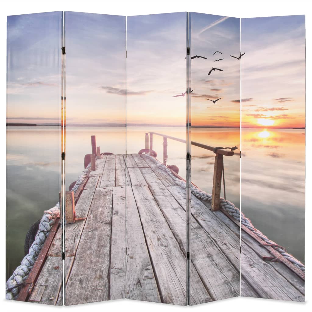 vidaXL Paravan de cameră pliabil, 200 x 170 cm, imprimeu lac vidaXL Paravan de cameră pliabil, 200 x 170 cm, imprimeu lac