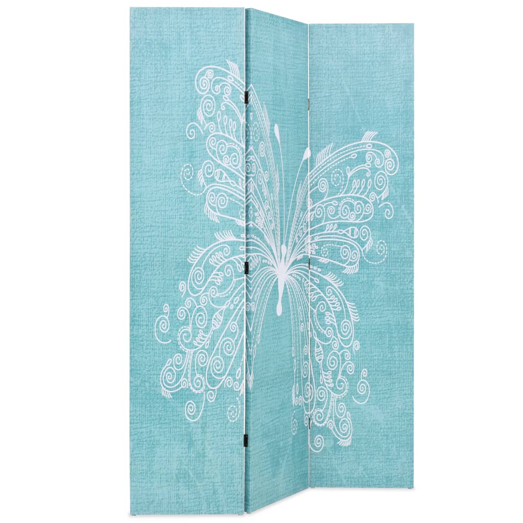 vidaXL Paravan de cameră pliabil, albastru, 120 x 170 cm, fluture vidaXL Paravan de cameră pliabil, albastru, 120 x 170 cm, fluture