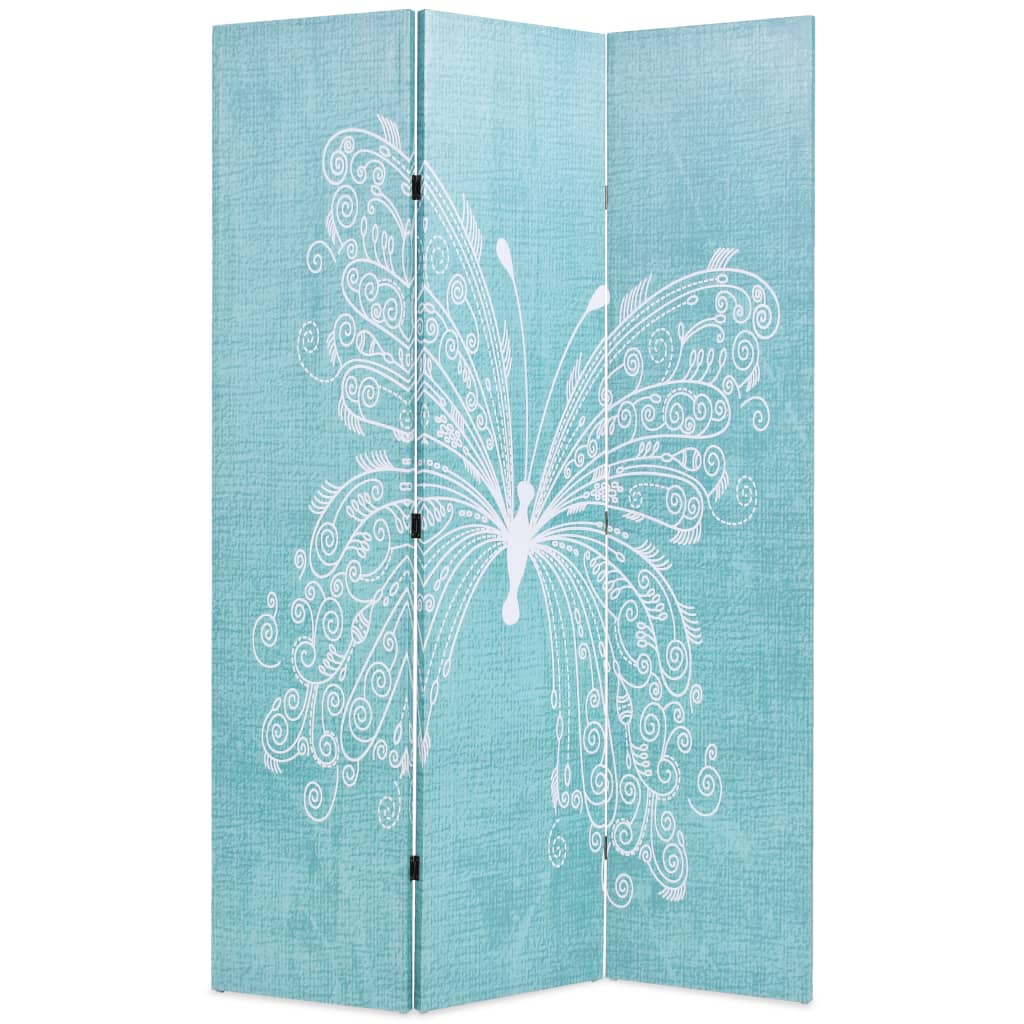 vidaXL Paravan de cameră pliabil, albastru, 120 x 170 cm, fluture vidaXL Paravan de cameră pliabil, albastru, 120 x 170 cm, fluture