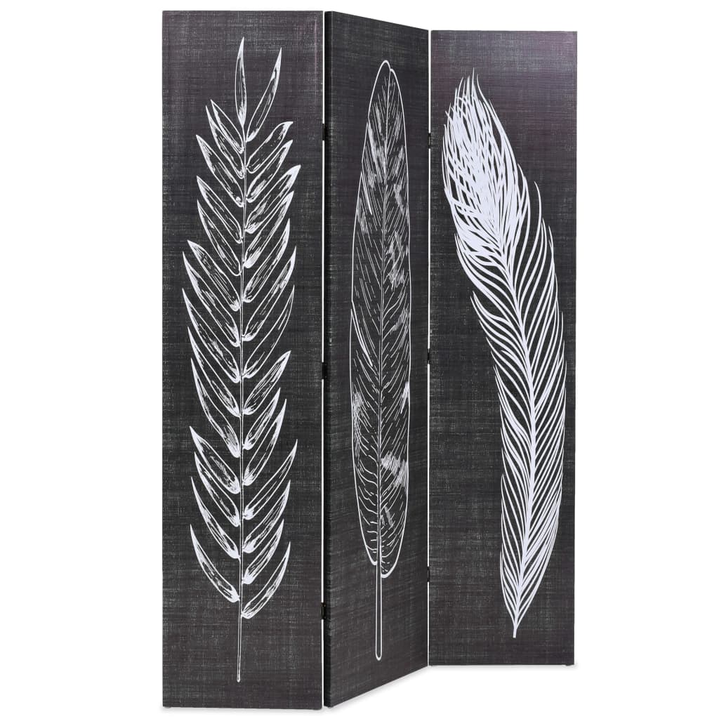 vidaXL Paravan cameră pliabil, negru&alb, 120 x 170 cm, imprimeu pene vidaXL Paravan cameră pliabil, negru&alb, 120 x 170 cm, imprimeu pene