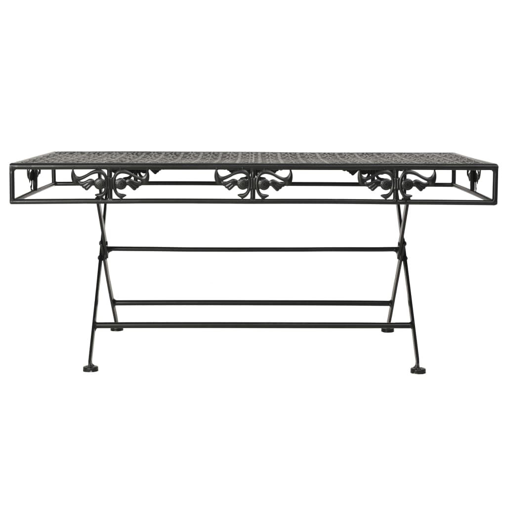 vidaXL Măsuță de cafea pliabilă, vintage, negru, 100x50x45 cm, metal