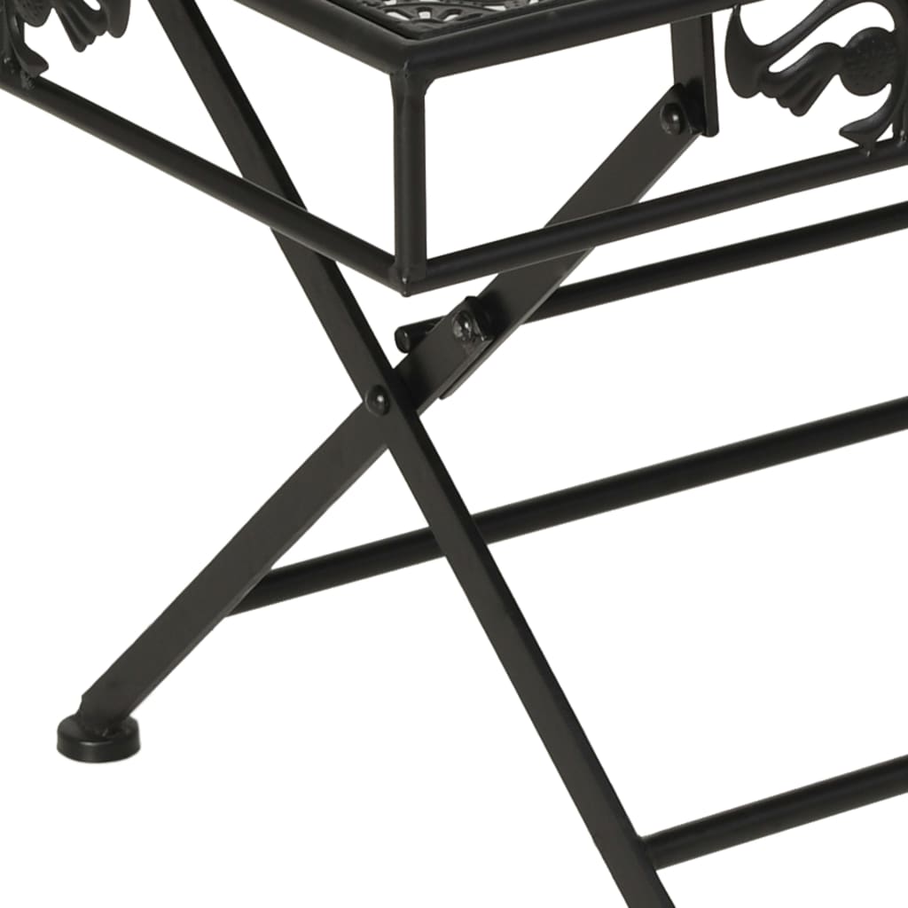 vidaXL Măsuță de cafea pliabilă, vintage, negru, 100x50x45 cm, metal