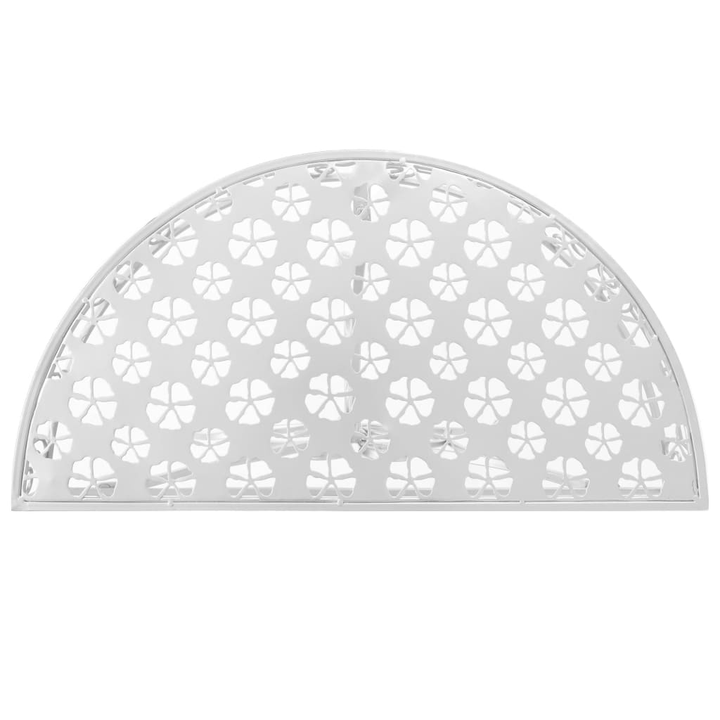 vidaXL Masă laterală tip vintage argintiu 72x36x74 cm metal semirotund vidaXL Masă laterală tip vintage argintiu 72x36x74 cm metal semirotund