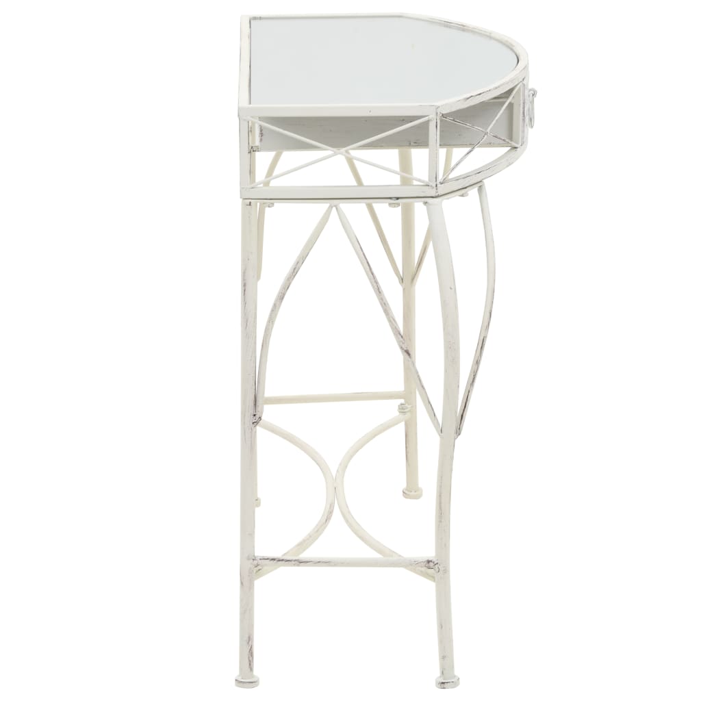 vidaXL Masă laterală stil franțuzesc, alb, 82 x 39 x 76 cm, metal vidaXL Masă laterală stil franțuzesc, alb, 82 x 39 x 76 cm, metal