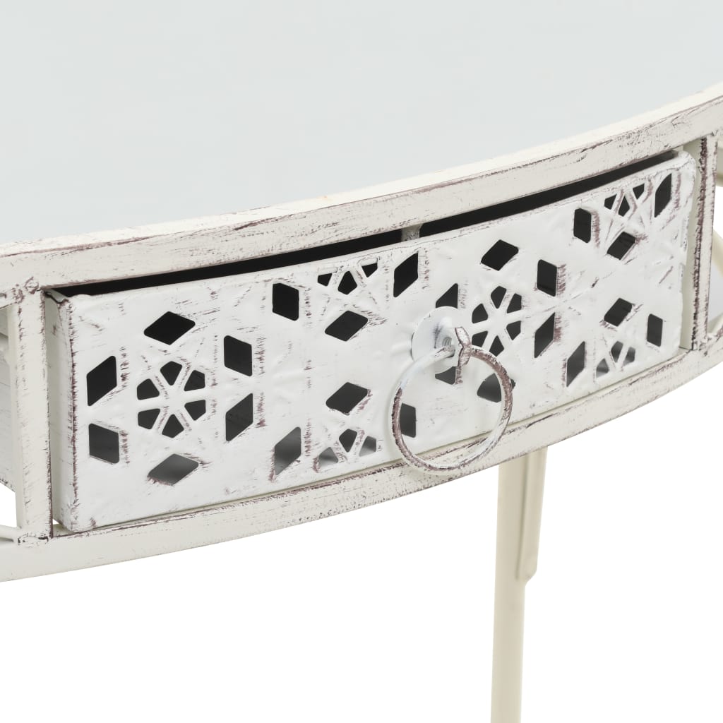 vidaXL Masă laterală stil franțuzesc, alb, 82 x 39 x 76 cm, metal vidaXL Masă laterală stil franțuzesc, alb, 82 x 39 x 76 cm, metal
