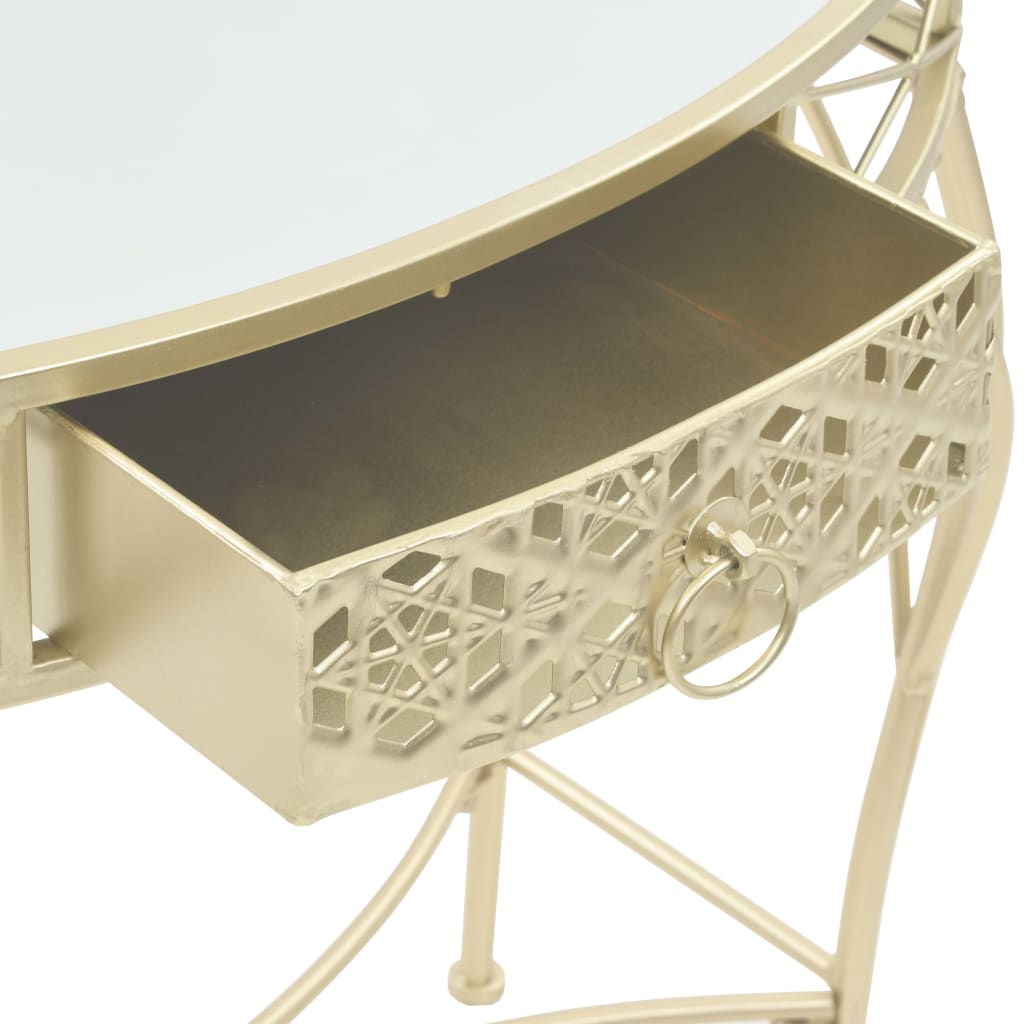 vidaXL Masă laterală stil franțuzesc, auriu, 82 x 39 x 76 cm, metal vidaXL Masă laterală stil franțuzesc, auriu, 82 x 39 x 76 cm, metal