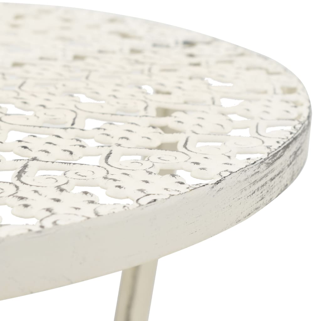 vidaXL Masă bistro în stil vintage rotundă, alb, 40x70 cm, metal