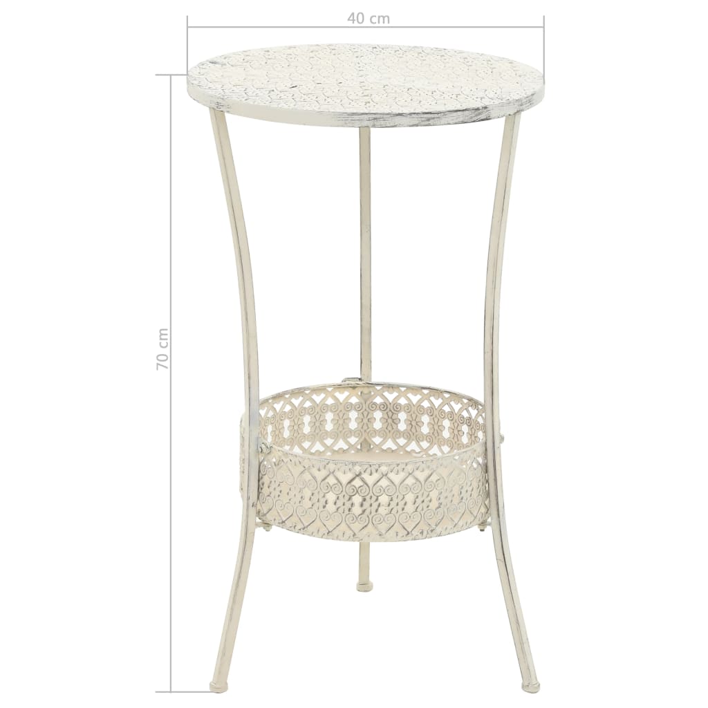 vidaXL Masă bistro în stil vintage rotundă, alb, 40x70 cm, metal