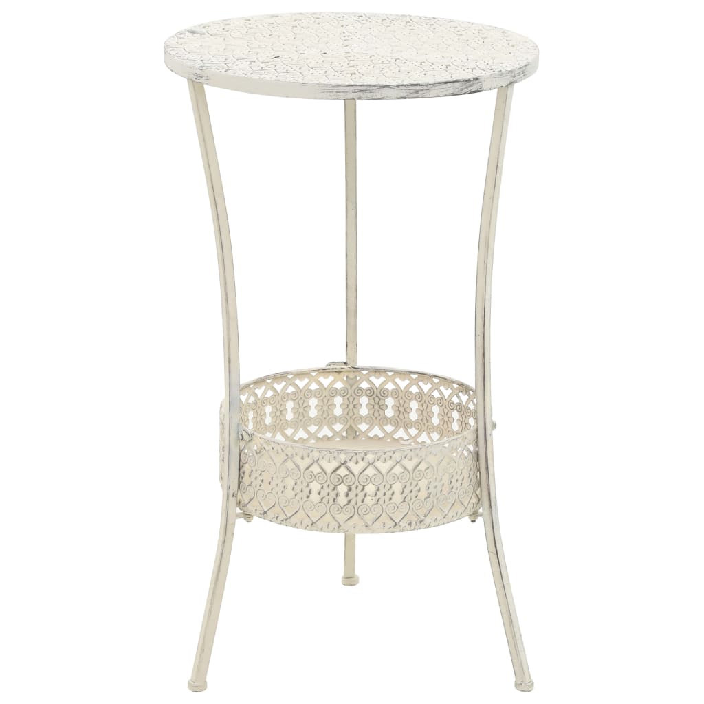 vidaXL Masă bistro în stil vintage rotundă, alb, 40x70 cm, metal