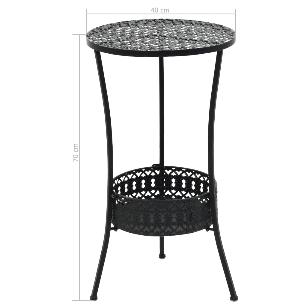 vidaXL Masă de bistro, negru, 40 x 70 cm, metal vidaXL Masă de bistro, negru, 40 x 70 cm, metal