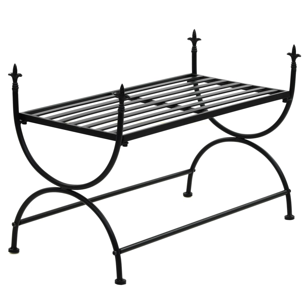 vidaXL Bancă în stil vintage, negru, metal, 83x42x55 cm vidaXL Bancă în stil vintage, negru, metal, 83x42x55 cm