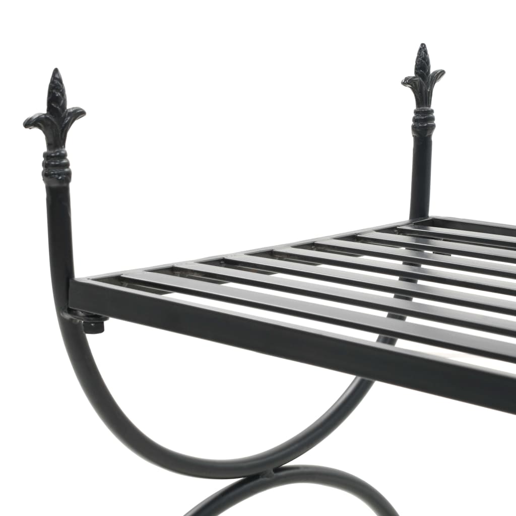 vidaXL Bancă în stil vintage, negru, metal, 83x42x55 cm vidaXL Bancă în stil vintage, negru, metal, 83x42x55 cm
