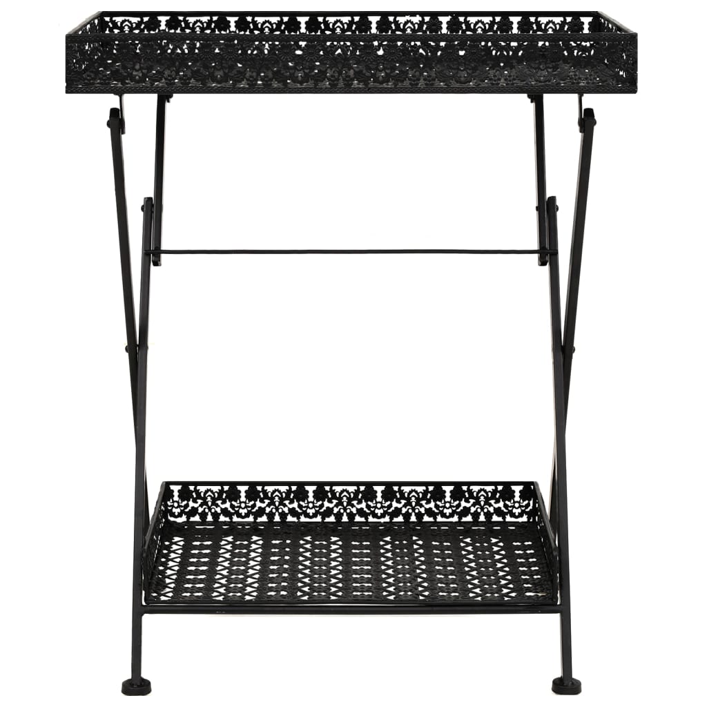 vidaXL Măsuță de ceai pliabilă stil vintage negru 58x35x72 cm metal vidaXL Măsuță de ceai pliabilă stil vintage negru 58x35x72 cm metal