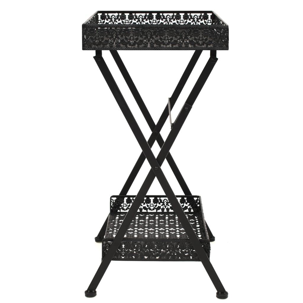 vidaXL Măsuță de ceai pliabilă stil vintage negru 58x35x72 cm metal vidaXL Măsuță de ceai pliabilă stil vintage negru 58x35x72 cm metal