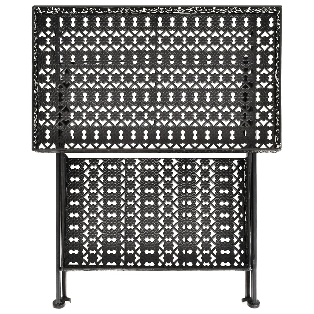 vidaXL Măsuță de ceai pliabilă stil vintage negru 58x35x72 cm metal vidaXL Măsuță de ceai pliabilă stil vintage negru 58x35x72 cm metal