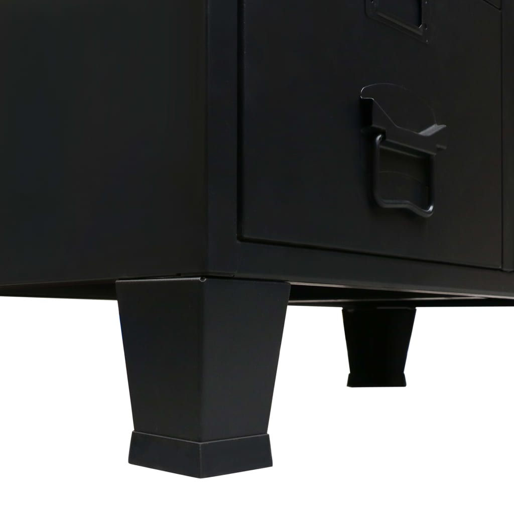 vidaXL Șifonier, stil industrial, 67 x 35 x 107 cm, negru, metal vidaXL Șifonier, stil industrial, 67 x 35 x 107 cm, negru, metal