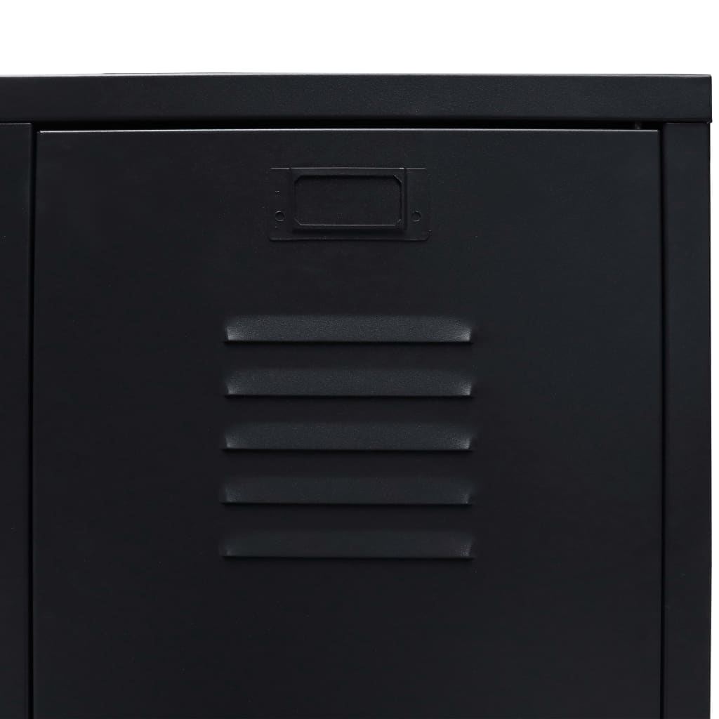 vidaXL Șifonier, stil industrial, 67 x 35 x 107 cm, negru, metal vidaXL Șifonier, stil industrial, 67 x 35 x 107 cm, negru, metal