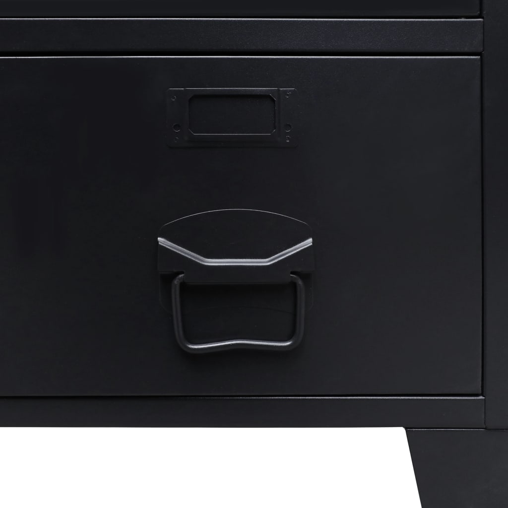 vidaXL Șifonier, stil industrial, 67 x 35 x 107 cm, negru, metal vidaXL Șifonier, stil industrial, 67 x 35 x 107 cm, negru, metal
