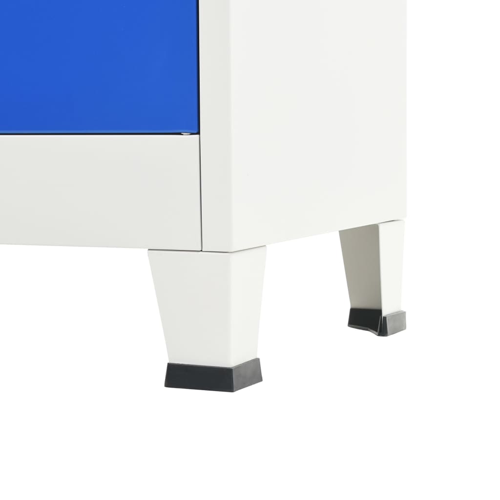 vidaXL Dulap vestiar cu 2 uși, metal, 90x40x180 cm, gri și albastru