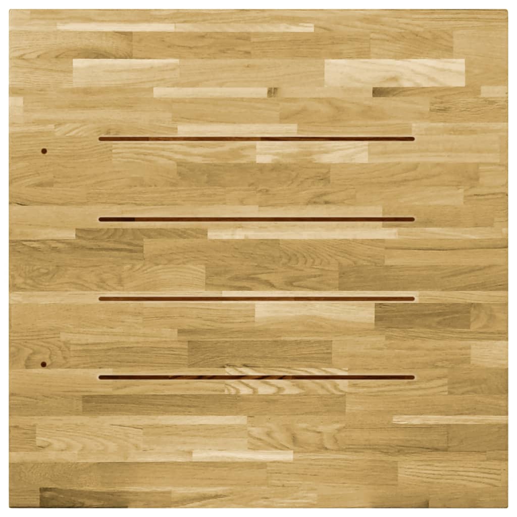 vidaXL Blat de masă, lemn masiv de stejar, pătrat, 23 mm, 80x80 cm