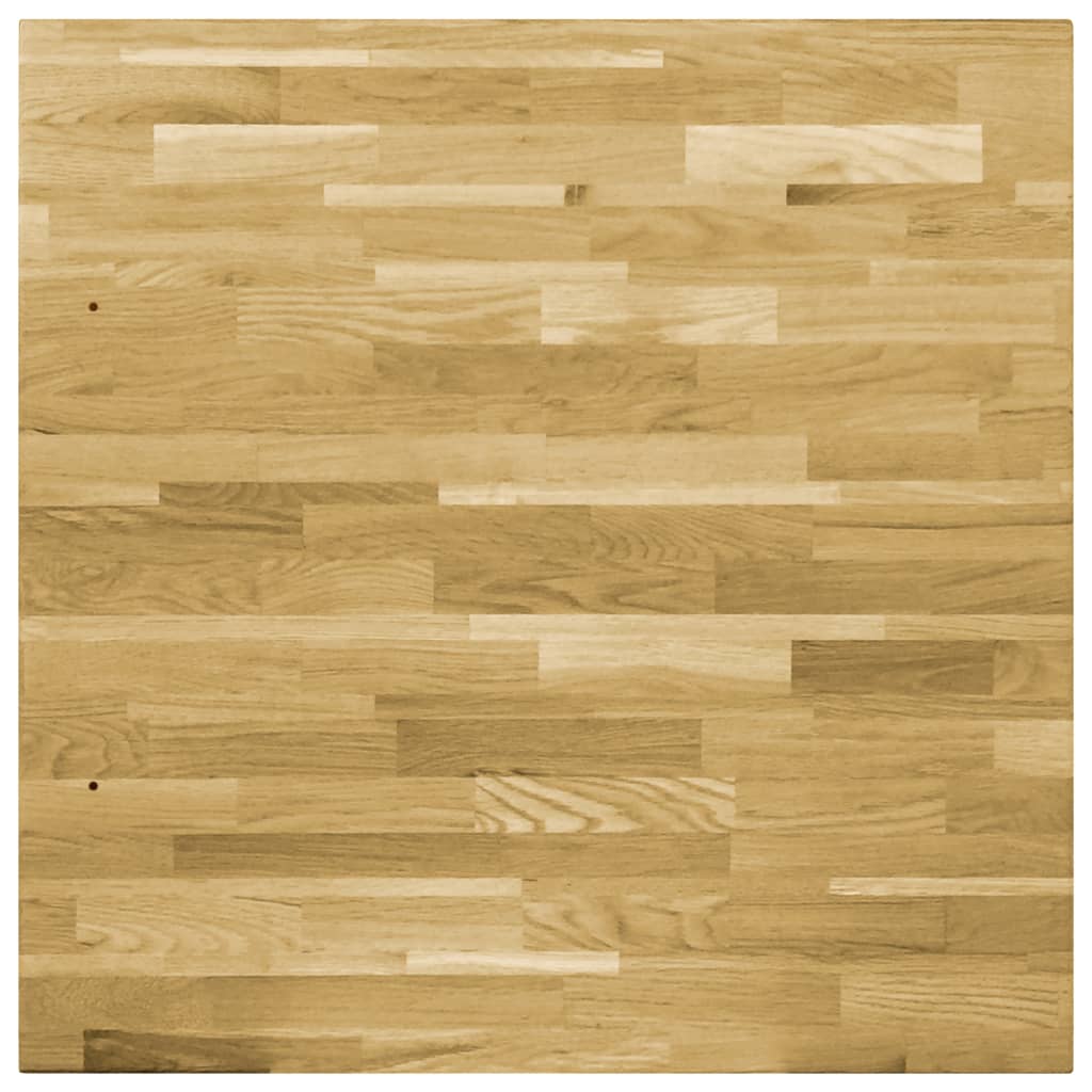 vidaXL Blat de masă, lemn masiv de stejar, pătrat, 44 mm, 80x80 cm