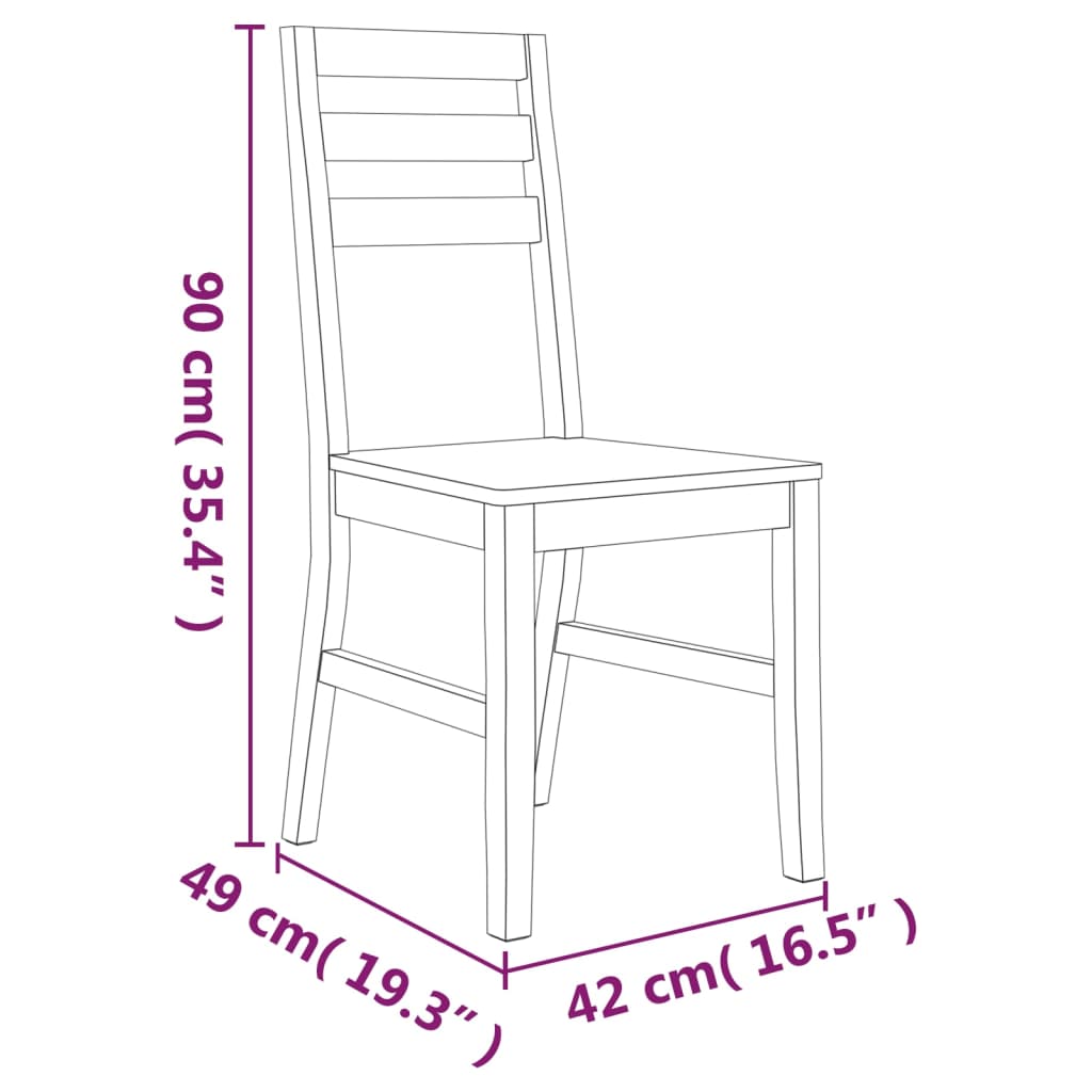 vidaXL Scaune de bucătărie, 2 buc., lemn masiv de acacia