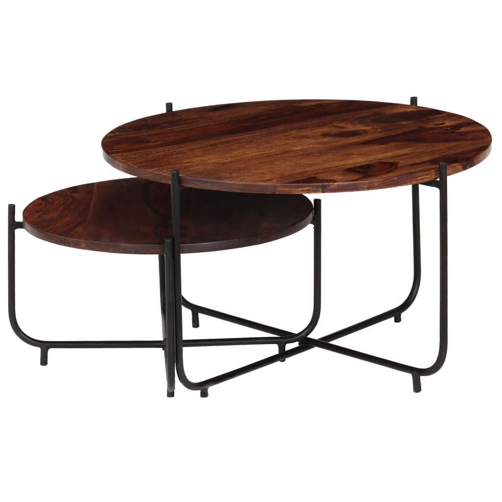 vidaXL Set masă de cafea, 2 piese, lemn masiv de acacia, 60 x 35 cm