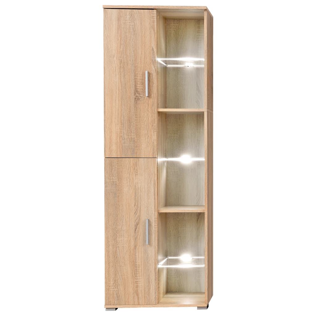 vidaXL Mobilă de perete cu spațiu TV, iluminare LED, stejar sonoma