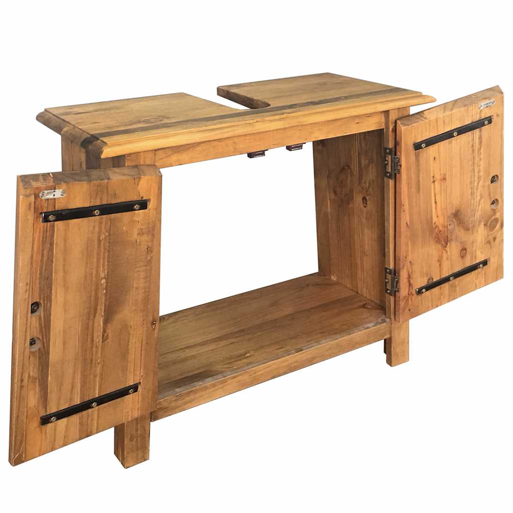 vidaXL Set mobilier de baie, lemn masiv de pin vidaXL Set mobilier de baie, lemn masiv de pin