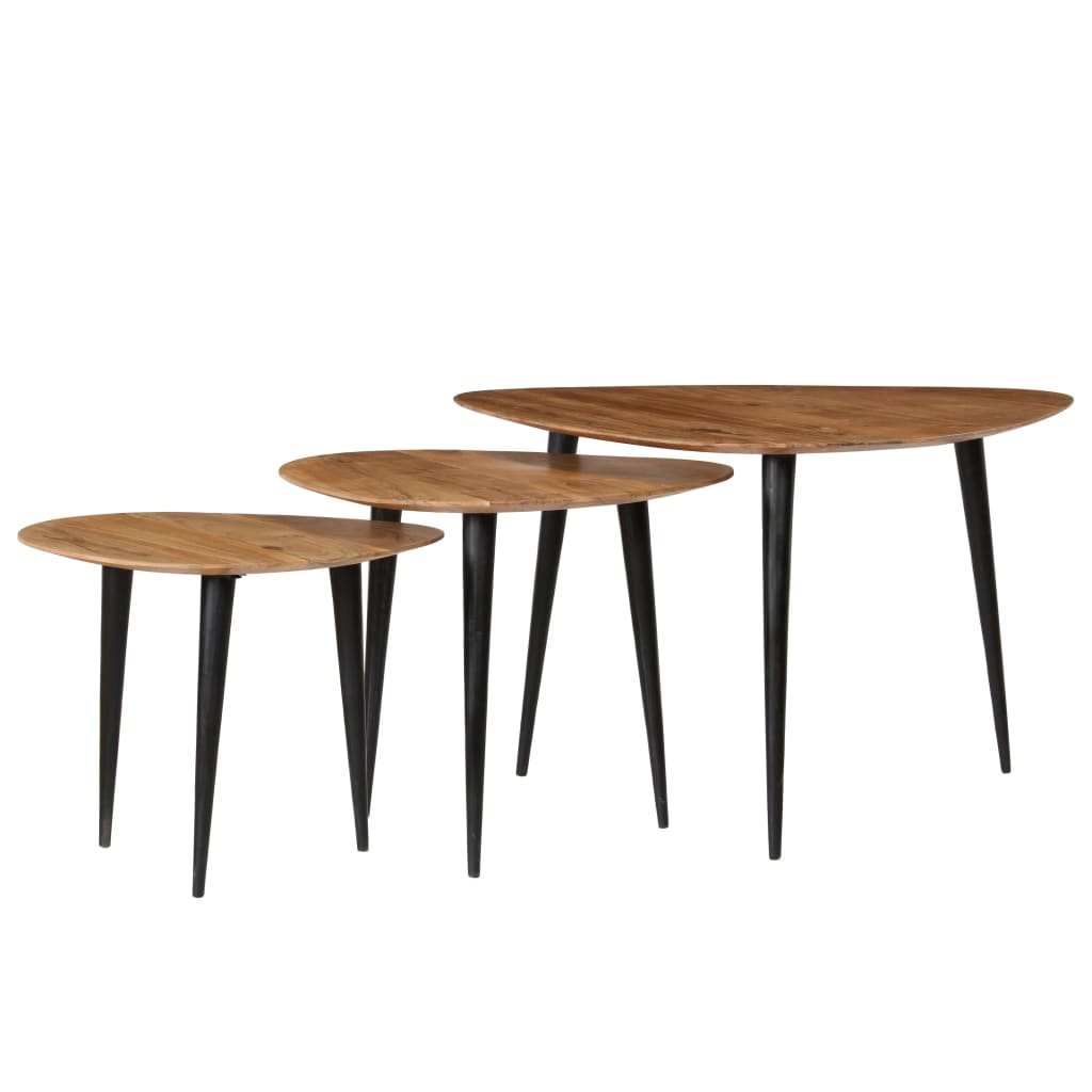 vidaXL Set mese de cafea, 3 piese, lemn masiv de acacia vidaXL Set mese de cafea, 3 piese, lemn masiv de acacia