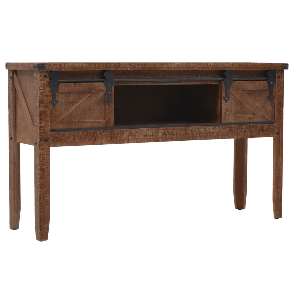 vidaXL Masă consolă din lemn masiv de brad, maro, 131x35,5x75 cm vidaXL Masă consolă din lemn masiv de brad, maro, 131x35,5x75 cm