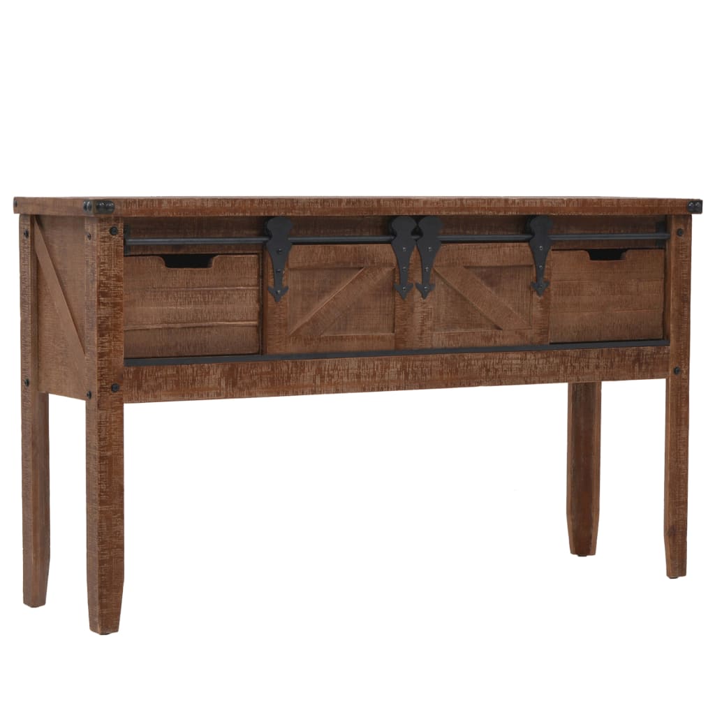vidaXL Masă consolă din lemn masiv de brad, maro, 131x35,5x75 cm vidaXL Masă consolă din lemn masiv de brad, maro, 131x35,5x75 cm