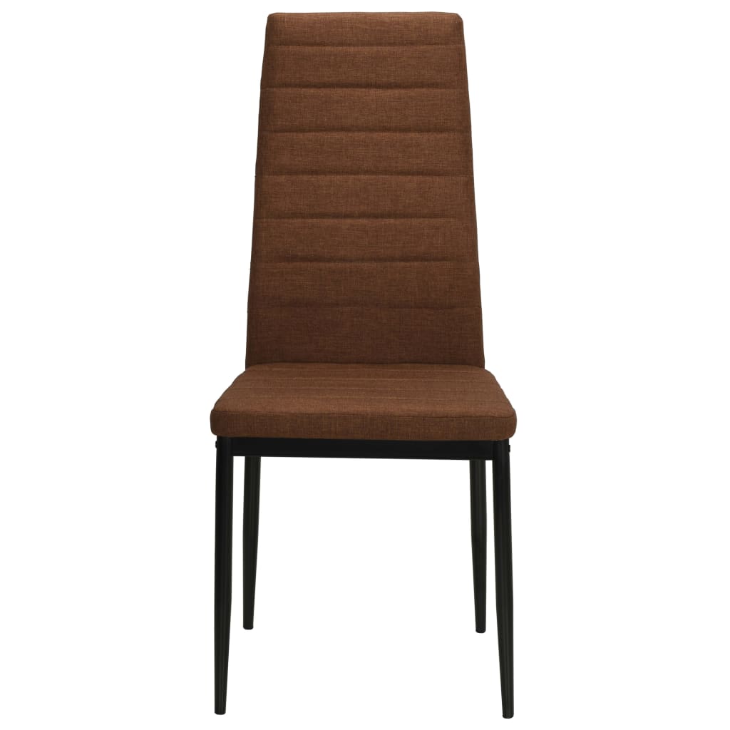 vidaXL Scaune de bucătărie, 2 buc., maro, material textil