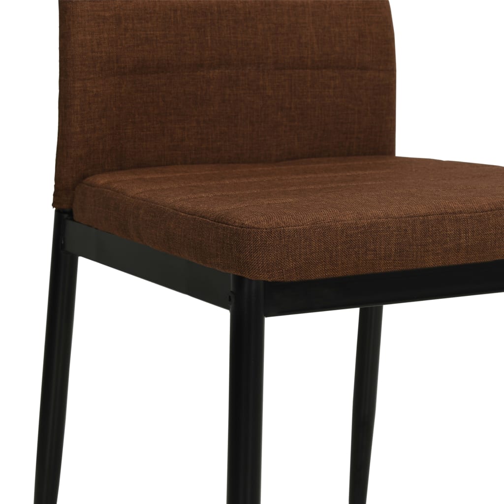 vidaXL Scaune de bucătărie, 2 buc., maro, material textil